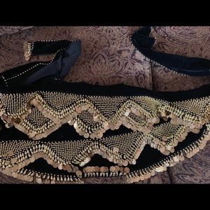 Belly dancing coin waist wrap